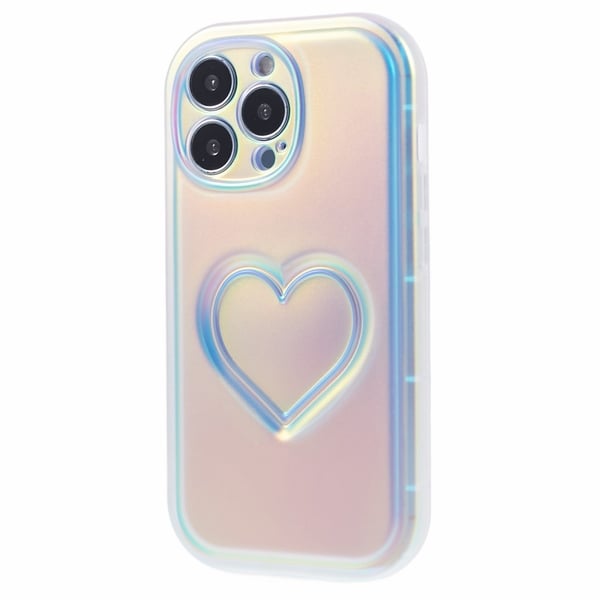 Til iPhone 15 Pro Max Cover Shell TPU 3D - effekt hjerteform