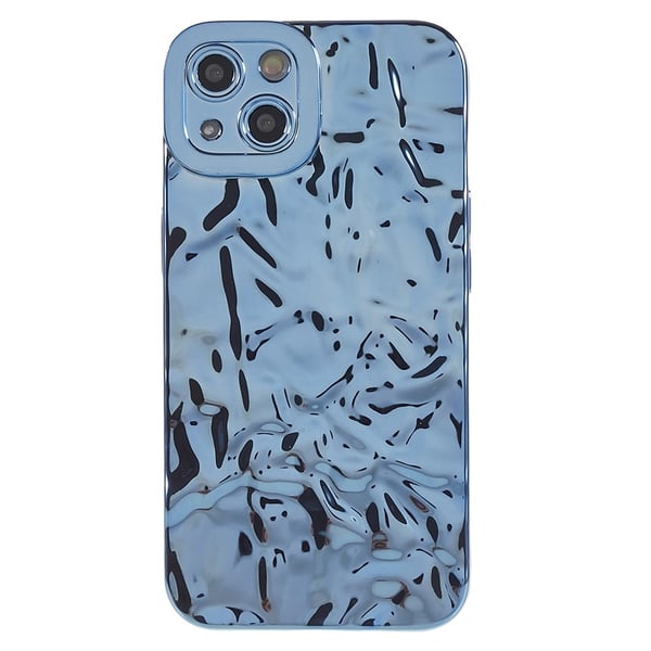 Til iPhone 15 TPU - deksel Elektrobelagt Rynket - Blå