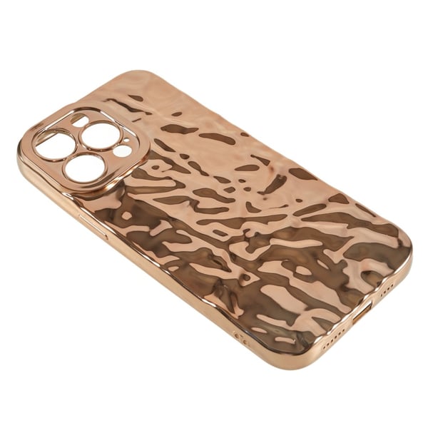 Til iPhone 15 Pro TPU - deksel Elektrobelagt Rynket - Gull