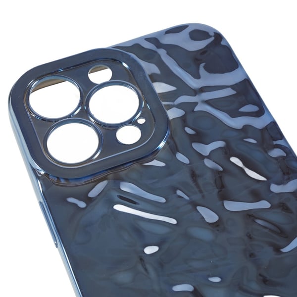 Til iPhone 15 Pro TPU - deksel Elektrobelagt Rynket - Blå