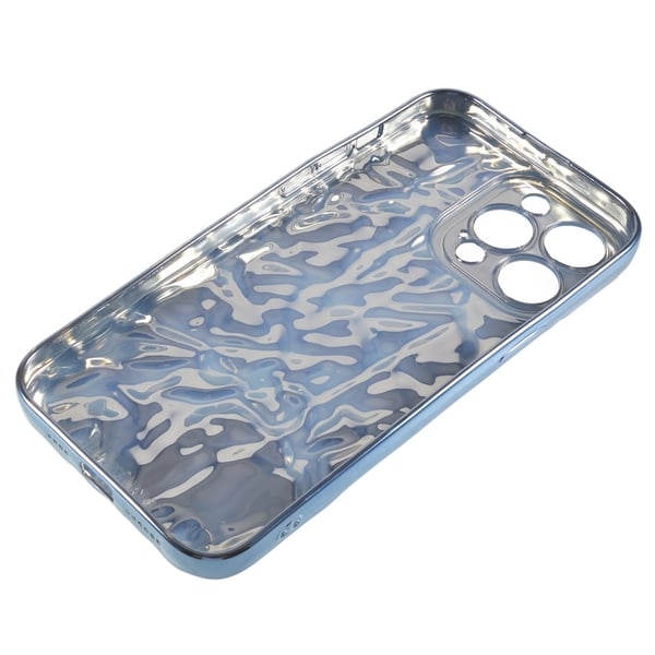Til iPhone 15 Pro TPU - deksel Elektrobelagt Rynket - Blå