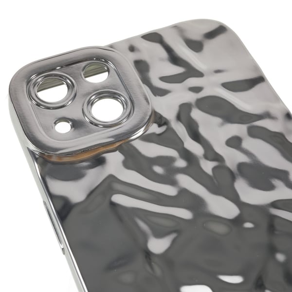 Til iPhone 15 Plus TPU - deksel Elektrobelagt Rynket - Sølv