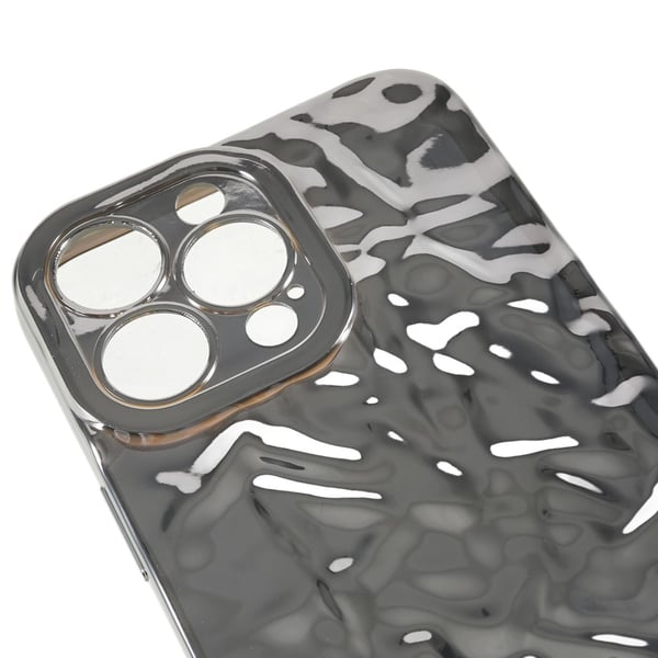 Til iPhone 15 Pro Max TPU - deksel Elektrobelagt Rynket - Sølv