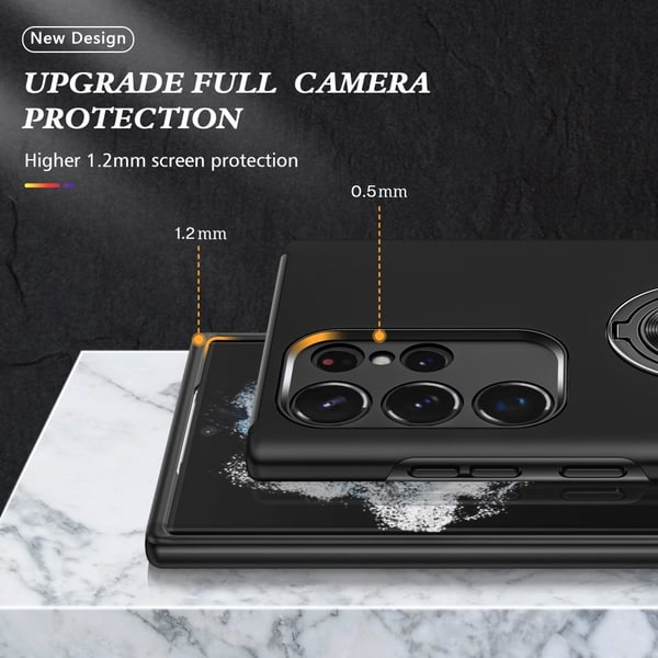 Samsung Galaxy S24 Ultra Hybrid Deksel Med Fingerring - Svart
