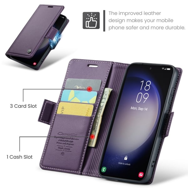 CASEME Lommebok - deksel Samsung Galaxy S24 - Lilla