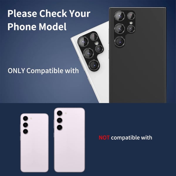 ENKAY kameralinsedeksel til Samsung Galaxy S24 Ultra aluminiumslegering+herdet glass
