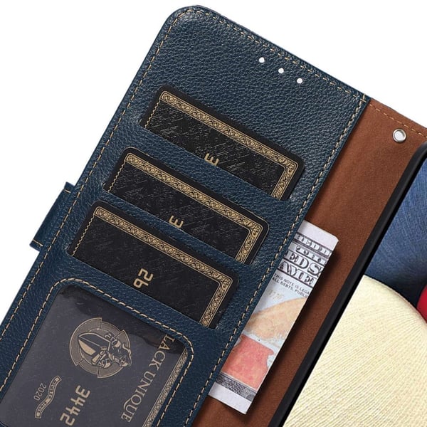 KHAZNEH Lommebok - deksel til Samsung Galaxy S25/S24 - Blå/Brun