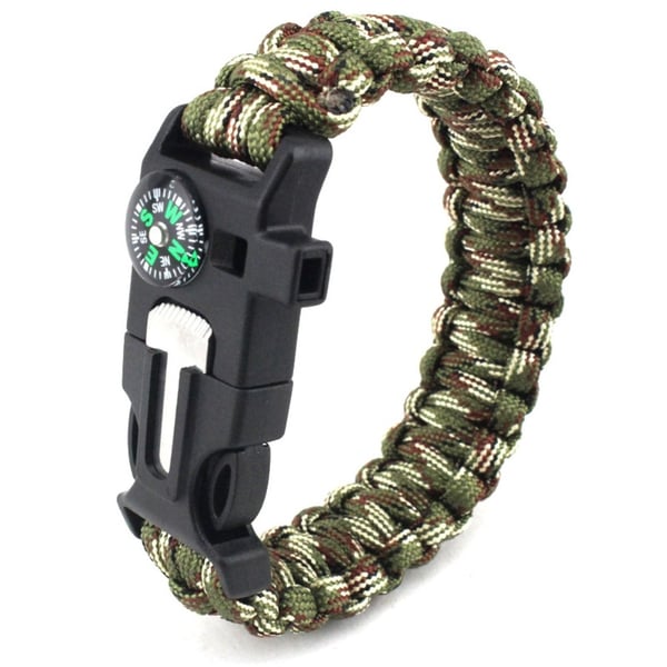 Survival Armbånd Survival Emergency Armbånd - Grøn Camouflage