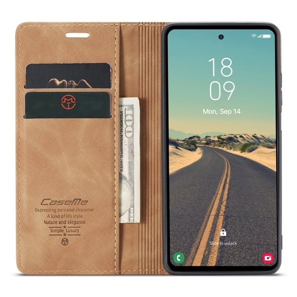 CASEME Lommebok - deksel Samsung Galaxy S23 FE - Brun