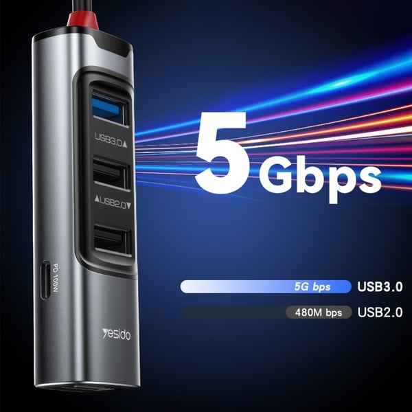 USB + USB - C Hub Adapter Converter USB 3.0 + 3xUSB 2.0 + PD 100W