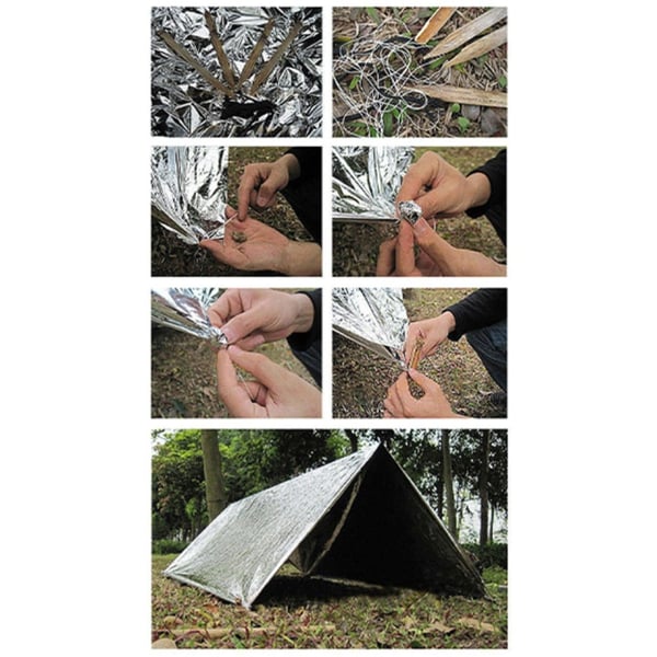 nødteppe Survival Rescue Førstehjelpsfolie Termisk teppe 130x210cm