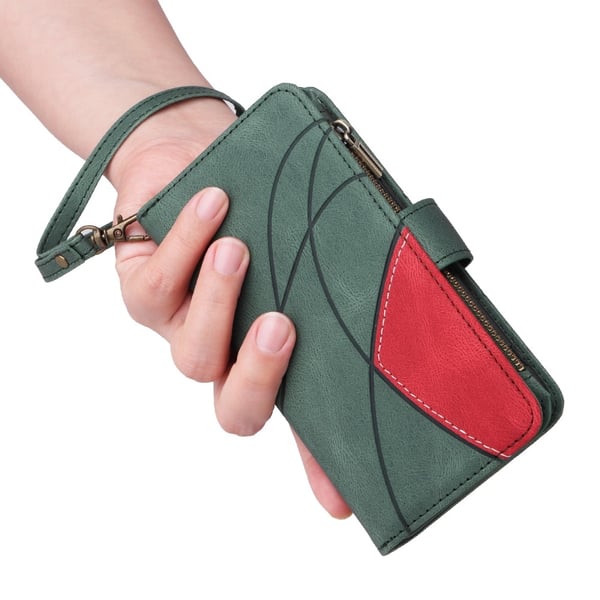 KT Wallet Case til Xiaomi Redmi 13C - Grøn - Rød