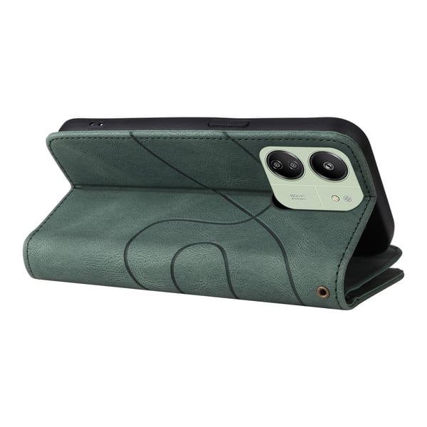 KT Wallet Case til Xiaomi Redmi 13C - Grøn - Rød