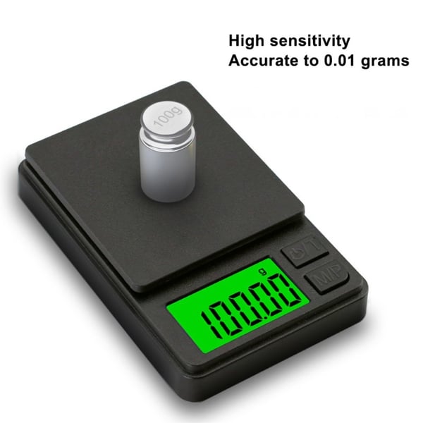 Scale Digital Scale Mini Compact veier 0,01 gram opp til 1000 gram