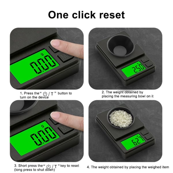 Scale Digital Scale Mini Compact veier 0,01 gram opp til 1000 gram
