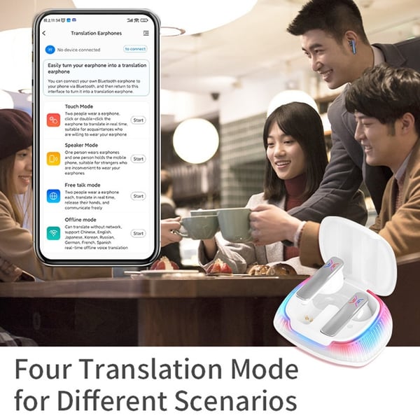 Bluetooth Translator Oversætter 144 sprogs hovedtelefoner i realtid