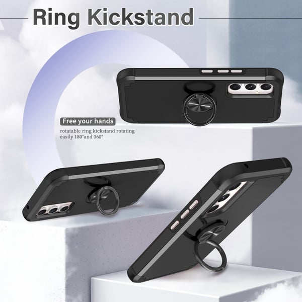 Samsung Galaxy A15 Hybrid Deksel Med Fingerring - Svart