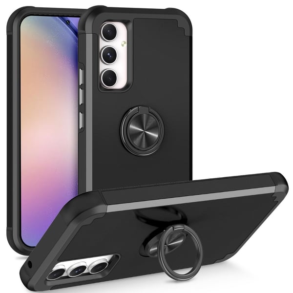 Samsung Galaxy A15 Hybrid Deksel Med Fingerring - Svart