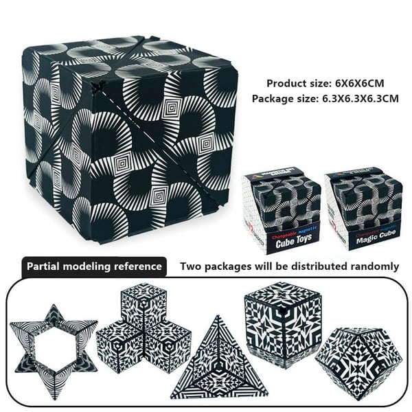 Fidget 6x6x6cm 3D Magnetic Cube Changing Magic Cube Puslespil