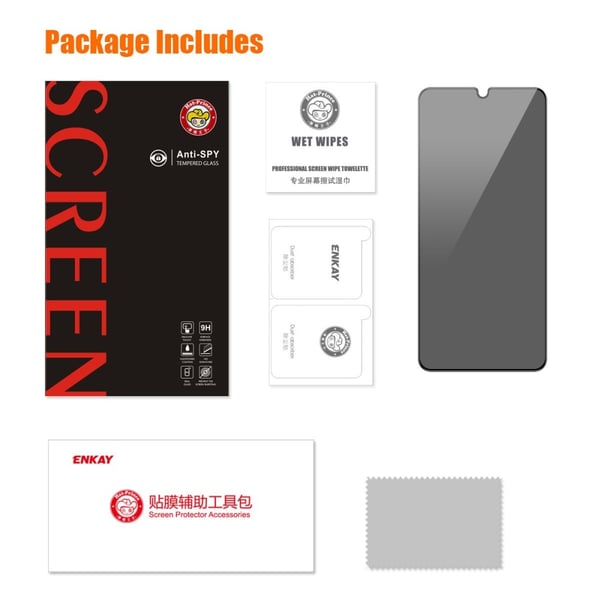 ENKAY For Samsung Galaxy A15 Anti - Spy Skjermbeskytter Full Dekning