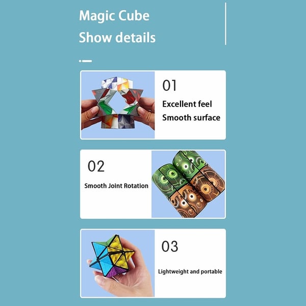 Fidget 3D Magic Cube Transformable Puzzle - Mekanisk