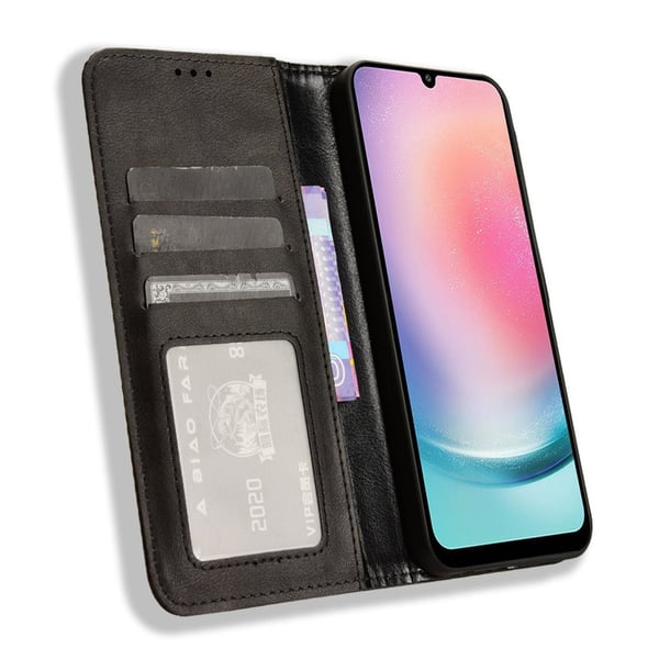 Wallet Stand Flip - telefonetui til Samsung Galaxy A25 - Sort