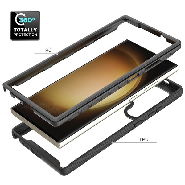 Til Samsung Galaxy S24 Ultra PC+TPU - deksel med støtsikker telefonveske