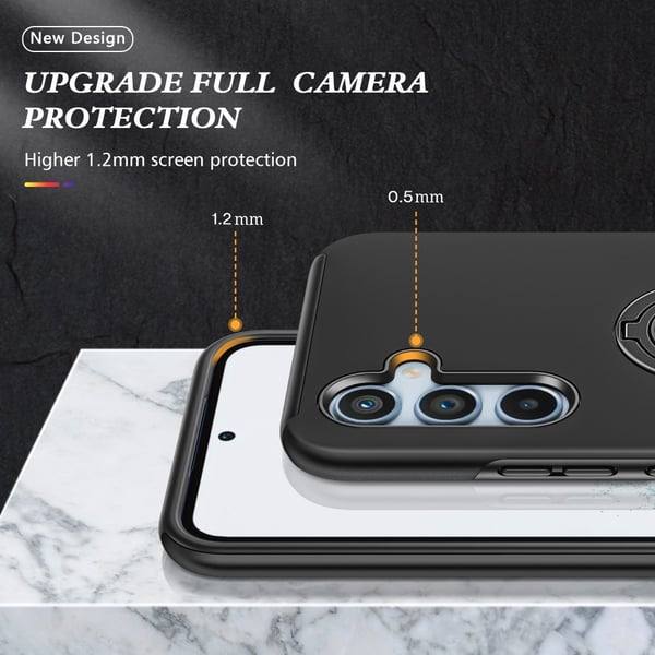 Samsung Galaxy A35 Hybrid Deksel Med Fingerring - Svart