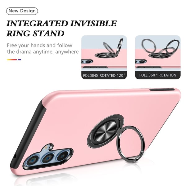 Samsung Galaxy A35 Hybrid Deksel Med Fingerring - Rosa