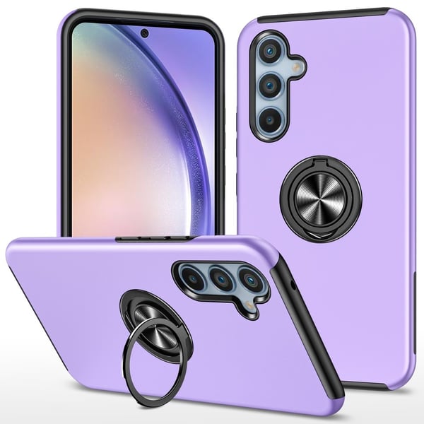 Samsung Galaxy A55 Hybrid Deksel Med Fingerring - Lilla