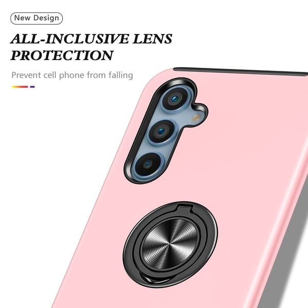 Samsung Galaxy A55 Hybrid Deksel Med Fingerring - Rosa