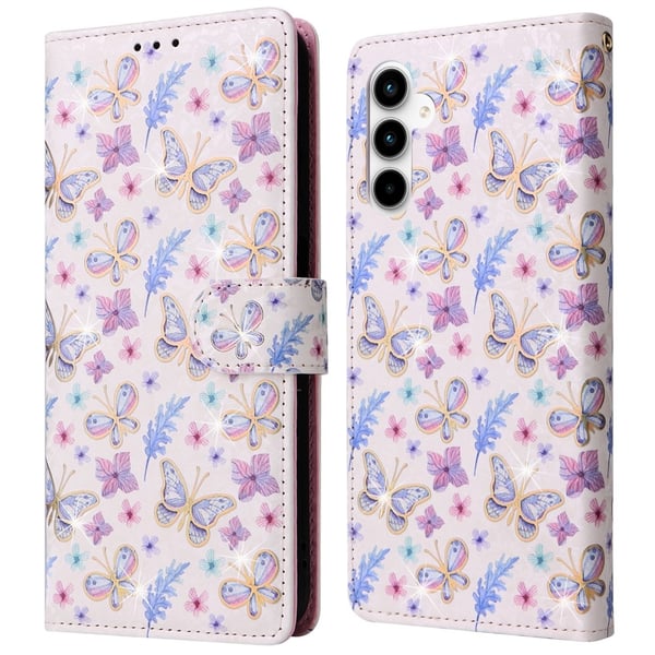 Samsung Galaxy A35 5G - nahkakotelo RFID - esto korttipaikoilla Puhelimen suojus - Butterfly Flower