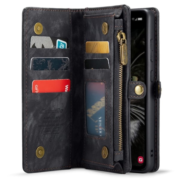 Til Samsung Galaxy A35 5G Caseme Retro Lommebok - deksel - Svart