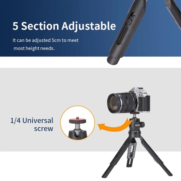 JMARY MT - 30 Selfie Stick 5 - sektions Justerbart Stativ för Kamera / Telefon / Projektor