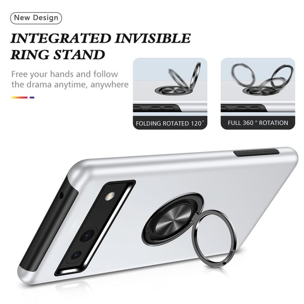 Til Google Pixel 8a Fingerring Kickstand Hybrid Taske