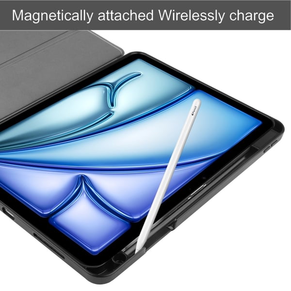 Til iPad Air 11 (2024) Slim Fit Trifoldbart deksel Pennebrett - Lilla