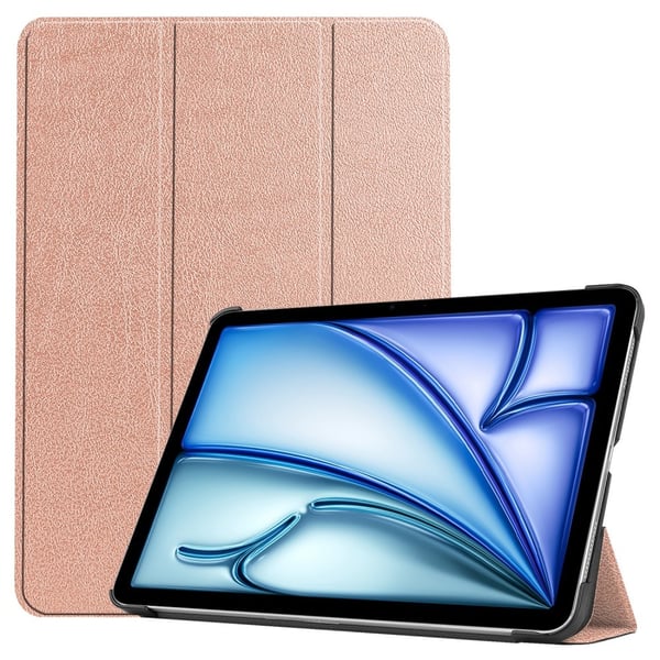 iPad Air 11 (2024) Kotelo Auto Herää / Nuku Kolminkertainen Taittojalusta Tabletin Suoja - RoseGold