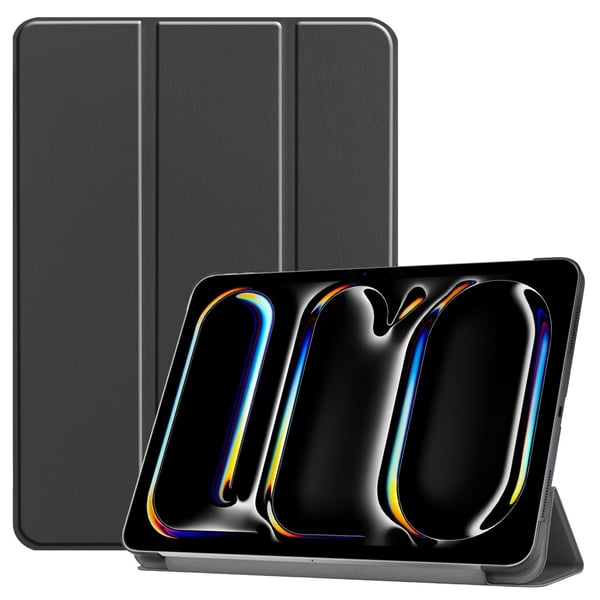 Til iPad Pro 11 (2024) Etui Tre - fold Stativ Tablet Cover - Sort