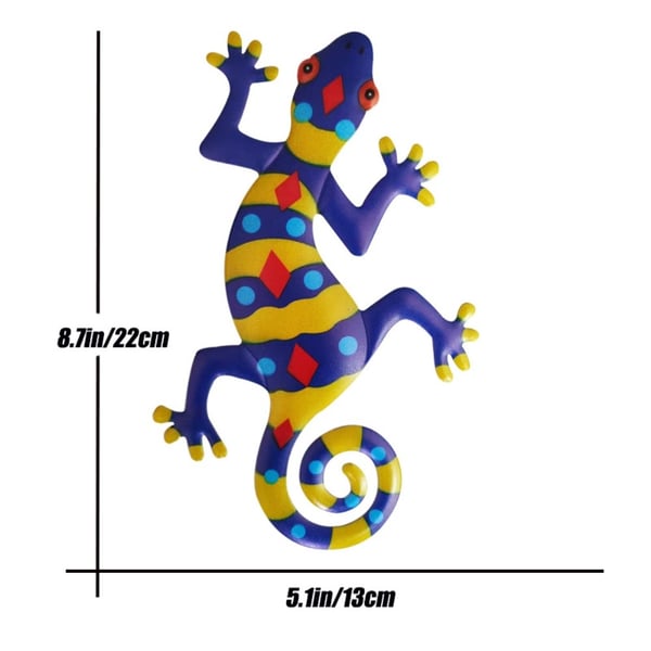 Gecko Lizard Veggklistremerke Hagepynt 13x22cm - Gul