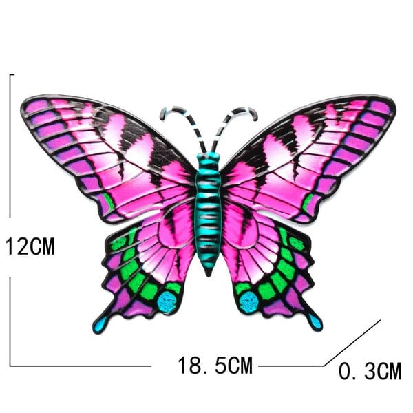 Perhonen seinätarra puutarhakoriste 18,5x0,3x12cm - Violetti