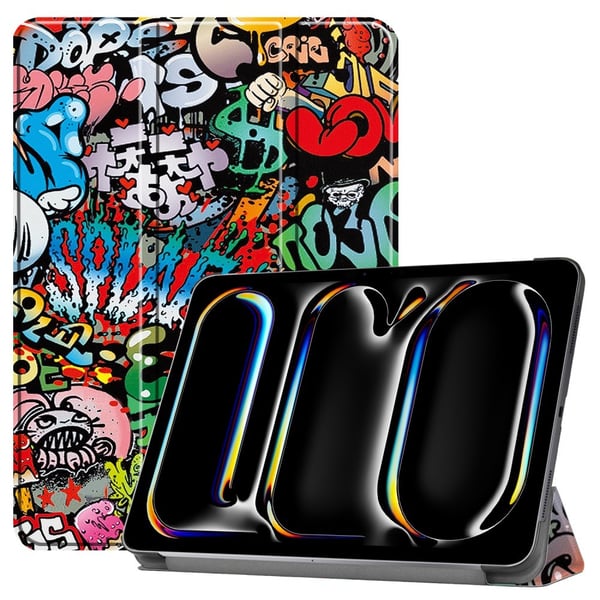 Til iPad Pro 11 (2024) Trippeldeksel med smal passform - Graffiti