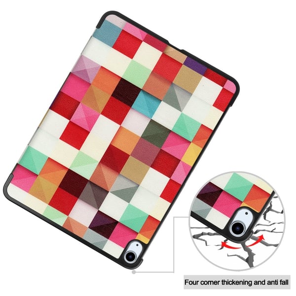 Til iPad Air 11 (2024) Etui Tre - fold Stativ Tablet Cover - Triangle Grid