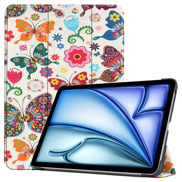 Til iPad Air 11 (2024) Etui Tre - fold Stativ Tablet Cover - Butterflies