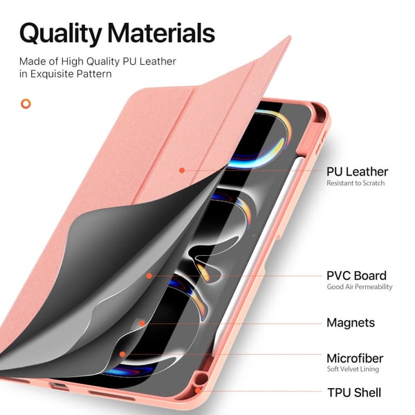 DUX DUCIS Domo iPad Pro 11 (2024) Trefoldet stativ - Pink