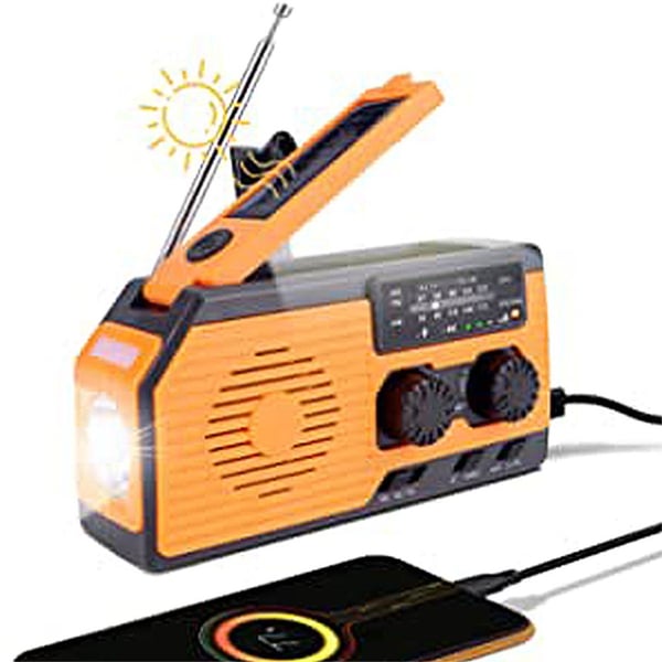 Käsikampiradio Solar Light SOS Taskulamppu Weather Scan laturi