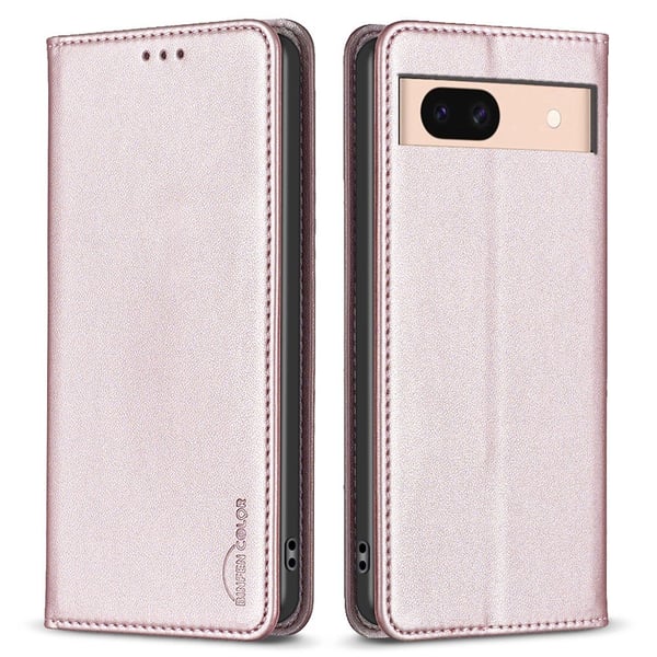 BINFEN COLOR Til Google Pixel 8a Deksel Telefonveske - Rose Gull