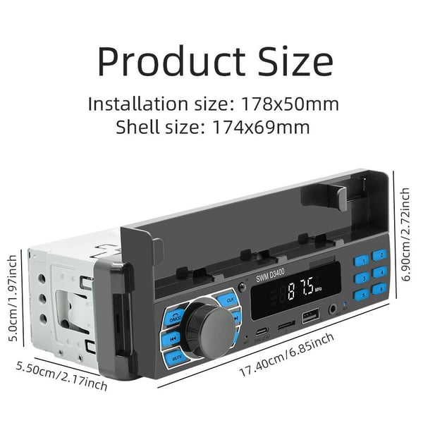 Bluetooth Stereo Bilstereo FM - radio MP3 - spiller Telefonholder