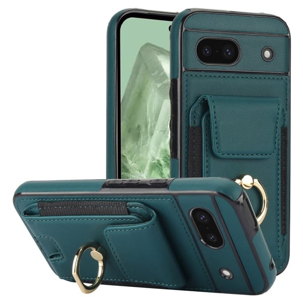 For Google Pixel 8a Kickstand Case Telefonveske med Kortspor - Grønn