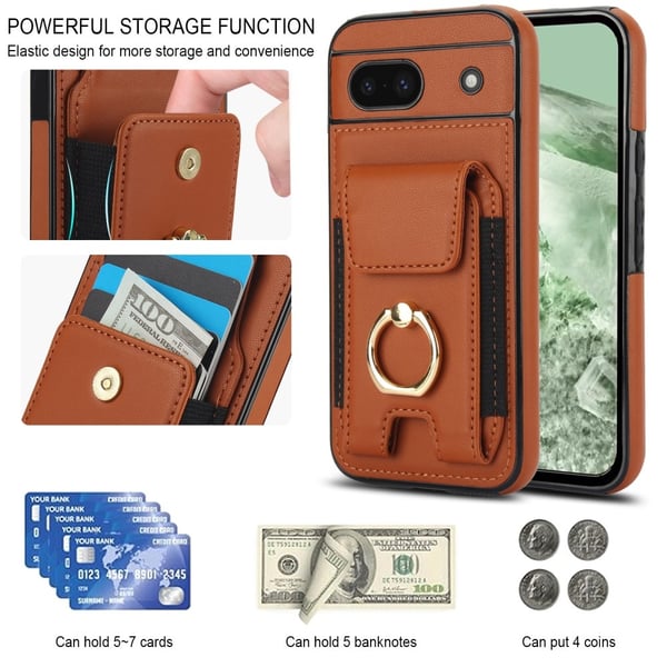 For Google Pixel 8a Kickstand Case Phone Cover with Card Slots