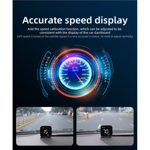 Head - Up Display HUD GPS Universal Multifunktionshastighedsmåler - Hvid